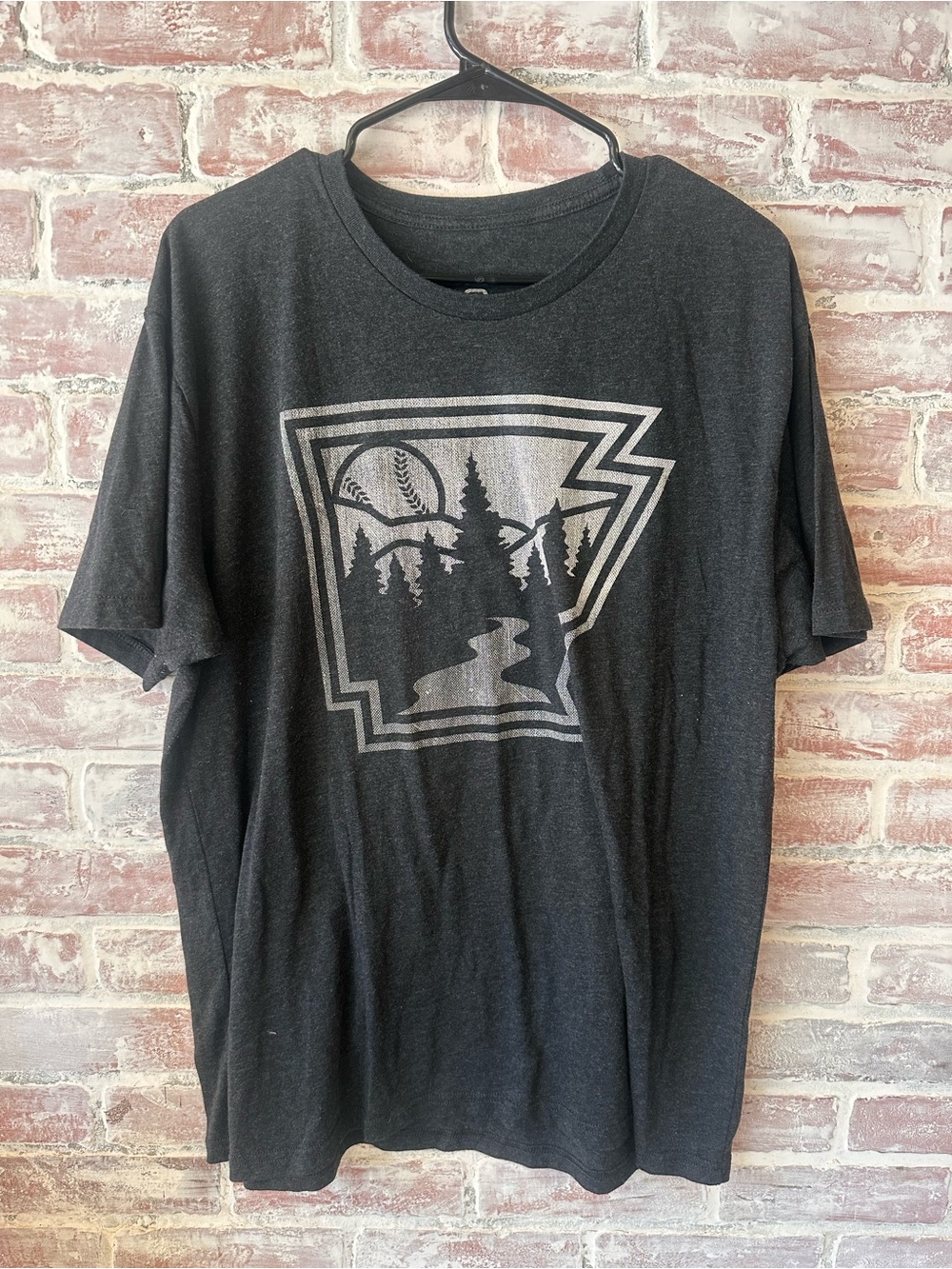 Charcoal Arkansas Baseball Tee